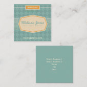 レトロのロゴのスタイルの正方形の形の名刺の水 スクエア名刺 (正面/裏面)