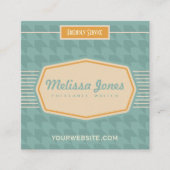 レトロのロゴのスタイルの正方形の形の名刺の水 スクエア名刺 (正面)