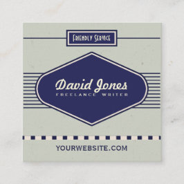レトロのロゴのスタイルの正方形の形の名刺の灰色 スクエア名刺