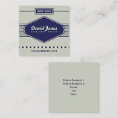 レトロのロゴのスタイルの正方形の形の名刺の灰色 スクエア名刺 (正面/裏面)