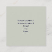 レトロのロゴのスタイルの正方形の形の名刺の灰色 スクエア名刺 (裏面)