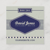 レトロのロゴのスタイルの正方形の形の名刺の灰色 スクエア名刺 (正面)