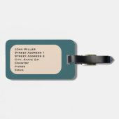 レトロのロゴパーソナライズな家族の荷物のラベル ラゲッジタグ (裏面横)