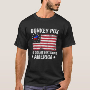 レトロのロバ痘アメリカを破壊する病気 Tシャツ