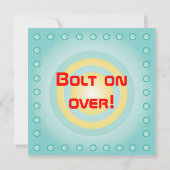 レトロのロボットバースデーパーティ招待状 招待状 (裏面)