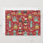 レトロのロボットパーティーの誕生日の招待状 招待状 (裏面)