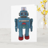レトロのロボットブランクの挨拶状 カード (黄色い花)