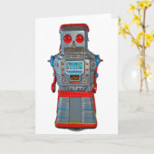 レトロのロボットブランクの挨拶状 カード (黄色い花)