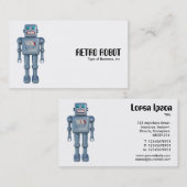 レトロのロボット-白 名刺 (正面/裏面)