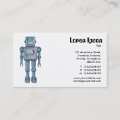 レトロのロボット-青(交互になる側面) 名刺 (裏面)