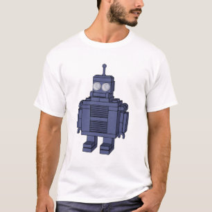 レトロのロボット-青 Tシャツ