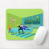 レトロのロマンチックで陽気なカップルのマウスパッド マウスパッド (マウス)