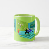 レトロのロマンチックで陽気なカップルのマグ マグカップ (正面右)