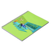 レトロのロマンチックで陽気なカップルの螺線形ノート ノートブック (左側)