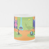 レトロのロマンチックな夕べのカップルの曇らされたガラスのマグ フロストグラスマグカップ (中央)