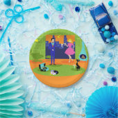 レトロのロマンチックな夕べのカップルの紙皿 ペーパープレート (パーティー)