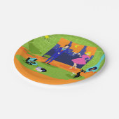 レトロのロマンチックな夕べのカップルの紙皿 ペーパープレート (アングル)