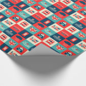 レトロのロンドンのコラージュの紙 ラッピングペーパー (角)