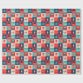 レトロのロンドンのコラージュの紙 ラッピングペーパー (フラット)