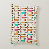 レトロのワイン・ボトルおよびガラス アクセントクッション (裏面(縦))