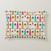 レトロのワイン・ボトルおよびガラス アクセントクッション (裏面)