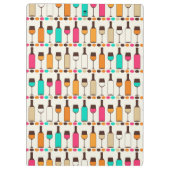 レトロのワイン・ボトルおよびガラス クリップボード (裏面)