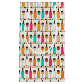 レトロのワイン・ボトルおよびガラス スモールペーパーバッグ (正面)