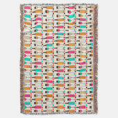 レトロのワイン・ボトルおよびガラス スローブランケット (正面縦)