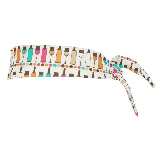 レトロのワイン・ボトルおよびガラス タイヘッドバンド (回転90)