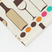 レトロのワイン・ボトルおよびガラス フリースブランケット (角)