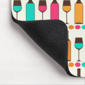 レトロのワイン・ボトルおよびガラス マウスパッド (コーナー)