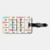 レトロのワイン・ボトルおよびガラス ラゲッジタグ (裏面横)