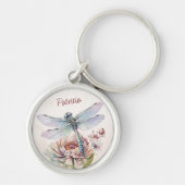 レトロのヴィンテージがトンボのように飛ぶ キーホルダー (正面)