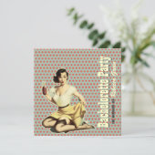 レトロのヴィンテージのおもしろいのバチェロレッテの招待 招待状 (スタンド正面)