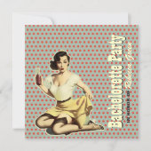 レトロのヴィンテージのおもしろいのバチェロレッテの招待 招待状 (正面)