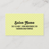 レトロのヴィンテージのかわいい美容師の黄色のはさみ 名刺 (裏面)