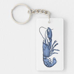 レトロのヴィンテージのイメージの青いロブスターKeychain キーホルダー