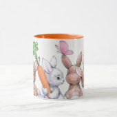 レトロのヴィンテージのイースターのウサギの休日 マグカップ (中央)