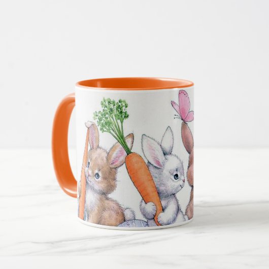 レトロのヴィンテージのイースターのウサギの休日 マグカップ (正面左)