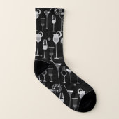 レトロのヴィンテージのカクテルパターン ソックス (左内側)