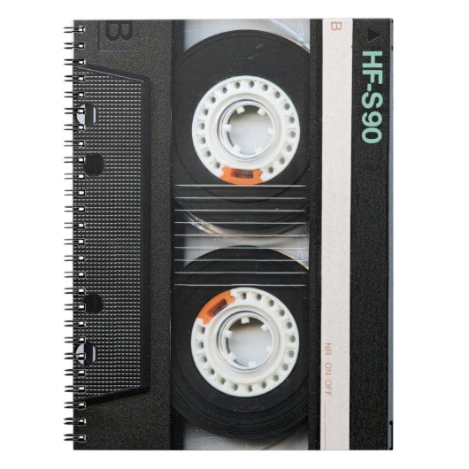 レトロのヴィンテージのカセットテープのレコーダー70s 80s ノートブック (正面)
