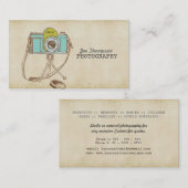 レトロのヴィンテージのカメラのカメラマンの名刺 名刺 (正面/裏面)
