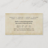 レトロのヴィンテージのカメラのカメラマンの名刺 名刺 (裏面)