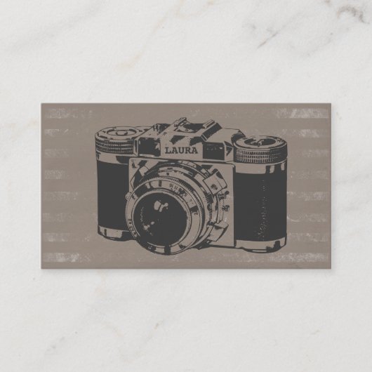 レトロのヴィンテージのカメラのカメラマンの名刺 名刺 (正面)