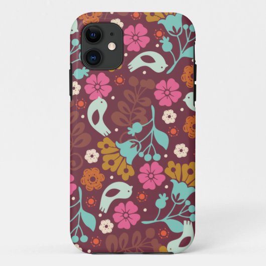 レトロのヴィンテージのカラフルの花の箱 Case-Mate iPhoneケース (裏面)