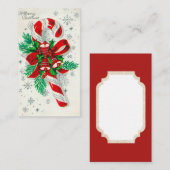 レトロのヴィンテージのキャンディ・ケーンはメッセージカードを加えます 名刺 (正面/裏面)