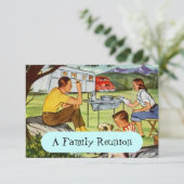 レトロのヴィンテージのキャンピングカーの家族会の招待状 招待状 (スタンド正面)