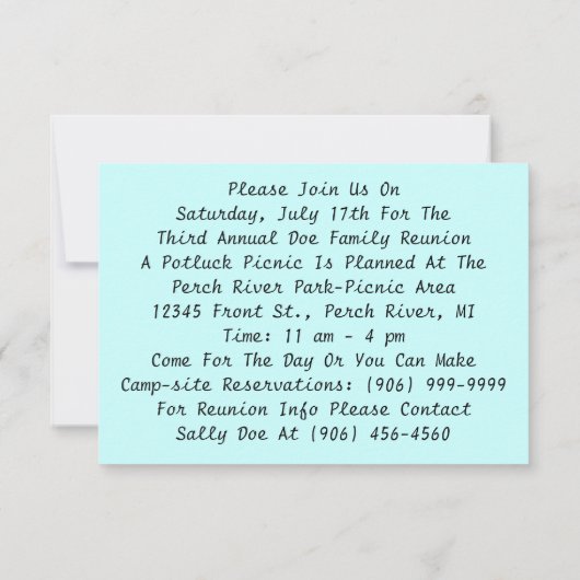 レトロのヴィンテージのキャンピングカーの家族会の招待状 招待状 (裏面)