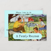 レトロのヴィンテージのキャンピングカーの家族会の招待状 招待状 (正面/裏面)