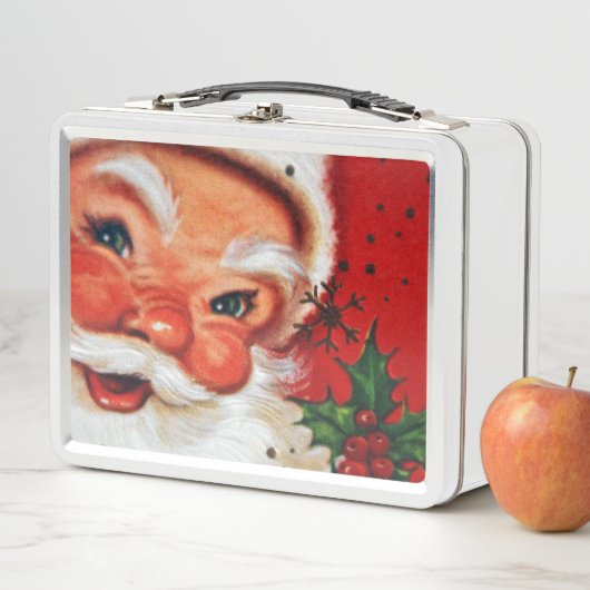 レトロのヴィンテージのクリスマスのサンタのお弁当箱 メタルランチボックス (インサイチュ)